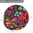 Colorful Music Notes Pattern Non Slip Round Rug Pads For Bedroom