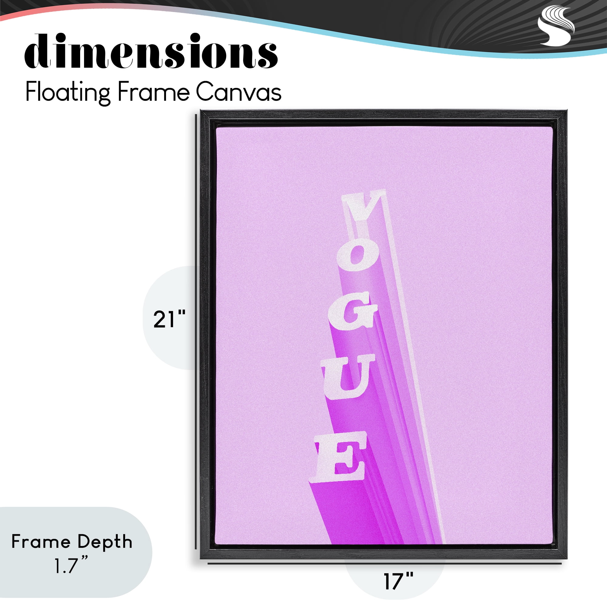 Stupell Industries Pink Vertical Glam Lettering Black Framed Floater Canvas Wall Art, design by Ziwei Li