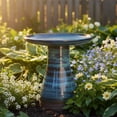 thumbnail image 6 of Sunnydaze Duo-Tone Freestanding Ceramic Outdoor Bird Bath, UV-Resistant Galaxy Blue Finish, 6 of 11