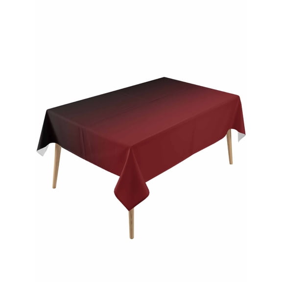 Black Red Ombre Table Cloth, Modern Abstract Art Gradient Waterproof Tablecloth for Rectangle Tables, Reusable Washable Fabric Table Cover for Restaurant Kitchen Dining Tables 54"x108"