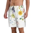 thumbnail image 2 of Rocae Wildflowers for Men's Beach Shorts Casual Elastic Waist Drawstring Summer Beach Shorts,S-3XL-Small, 2 of 6