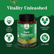 Natures Craft 500mg Saw Palmetto Extract Supplement with Plant Sterols and Flavonoids, 100 Capsules