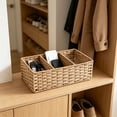 thumbnail image 5 of Fufafayo Paper Rope Woven Divided Storage Basket 3 Compartment Organizer, Bathroom Toiletries Caddy, Wicker Boho Home Decor for Shelf Counter Vanity, 5 of 6