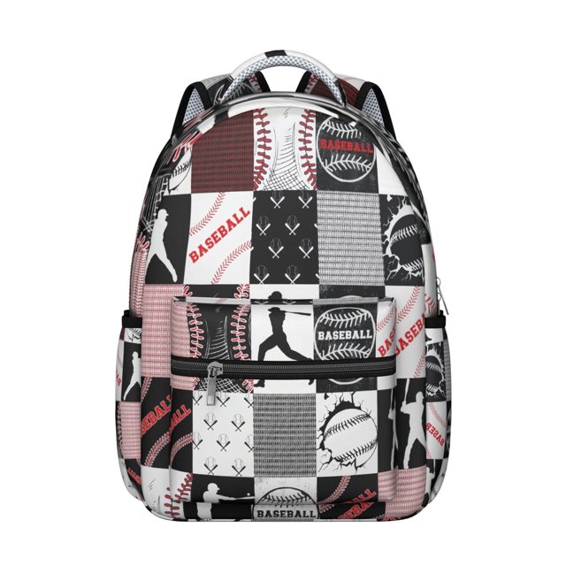 Softball Sports Students Backpack Baseball Football Soccer Basketball Ball Game School Bag with Team Design, Durable and Adjustable Strap