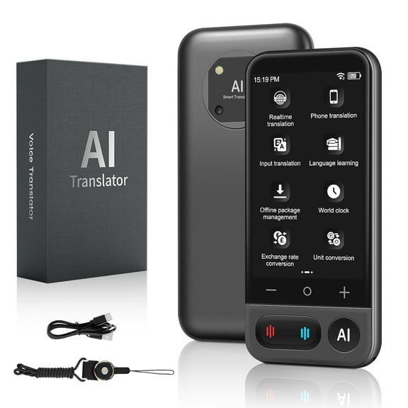 Language Translator Device,139 Languages Instant Two Way Voice AI Translator, Support Online/Offline/Recording/Photo/Text Translation for Business Learning Travel