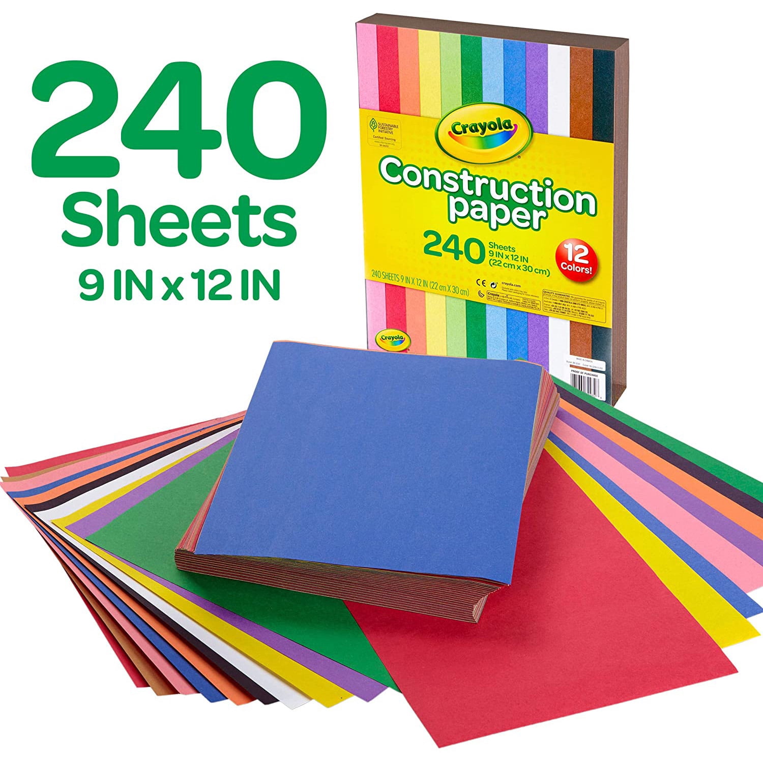 Crayola Construction Paper, 240 Sheets Per Pack, 3 Packs