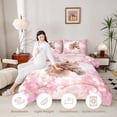 thumbnail image 3 of Erosebridal Kawaii Horse Twin Comforter Sets, Pink Flowers Bedding Set, 3 of 6