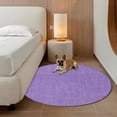 thumbnail image 3 of Lavender Burlap Texture Round Area Rug 3.3 FT, Non Slip Small Entryway Kitchen Mat, Farmhouse Vintage Lavender Washable Soft Circular Rug Non-Shedding Door Mat for Bathroom Playroom Kids Room, 3 of 9