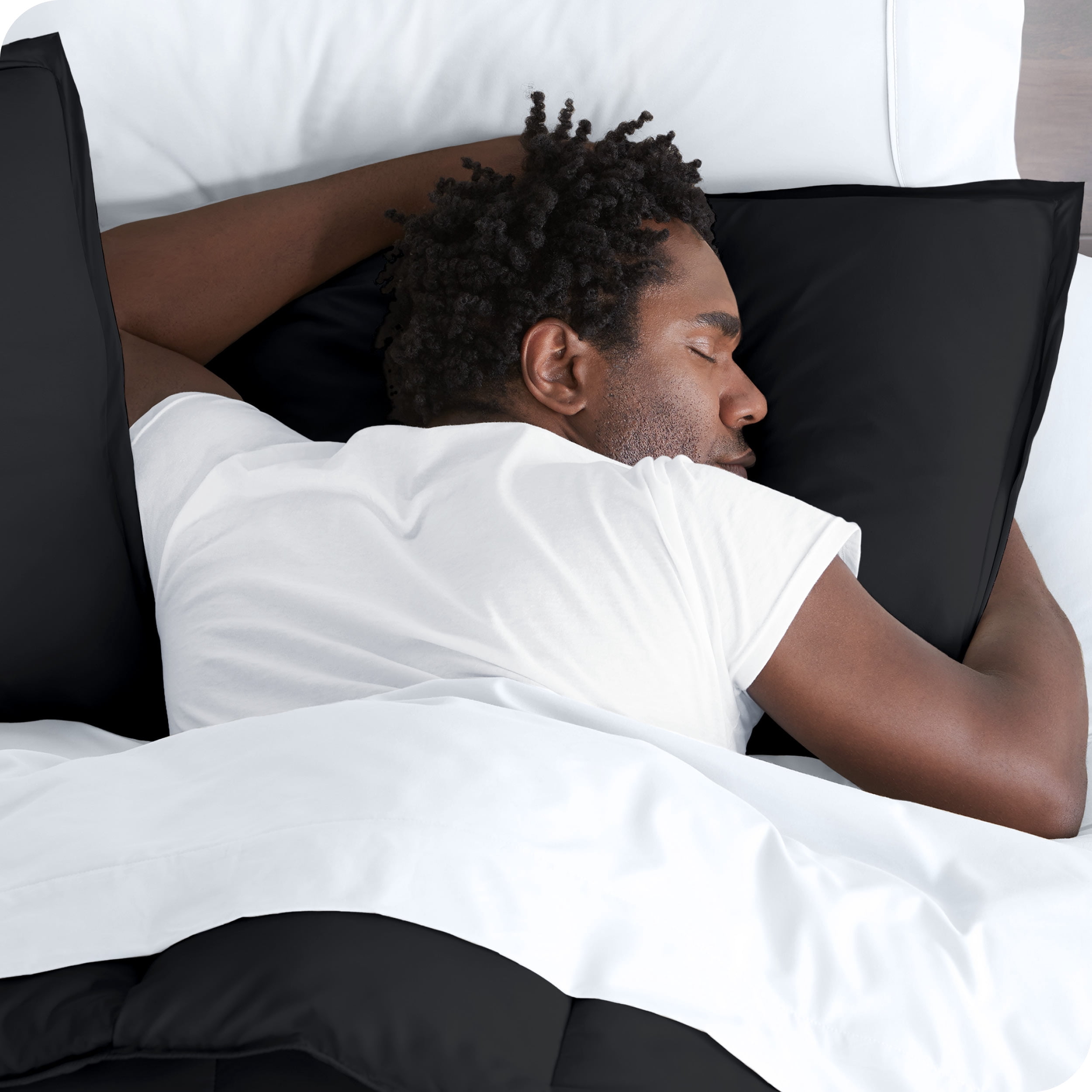 Bare Home Microfiber Duvet Cover & Sham Set, King, Black, 3-Pieces