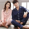 thumbnail image 3 of Ensembles de Pyjama en Soie Noire pour Hommes, 3 of 5