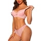 thumbnail image 4 of Conjunto de sujetador y bragas de encaje para mujer INSPIRE CHIC, sujetadores con relleno y cobertura total, lencería de dos piezas, talla B 40, color rosa, 4 of 4