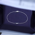 thumbnail image 2 of Solitaire Bracelet for Women | 0.06 Carat Baguette Shape Lab Grown Diamond Cable Link Chain Bracelets | 14K White Gold Over Sterling Silver Stacking Dainty Bracelets for Brides- 6.5 Inch, 2 of 8