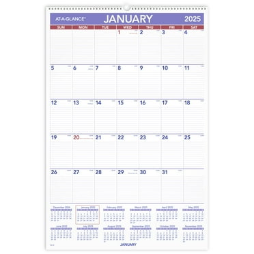 AT-A-GLANCE 2025 Monthly Wall Calendar Large 20 x 30 - Monthly Wall Calendars