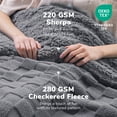 thumbnail image 6 of Anjee 90" x 90" Sherpa Fleece Reversible Checkered Throw Blanket, All Season Soft Bed  Blankets for Couch Sofa Bed, Ideal Gift for Friends, Gray, 6 of 11