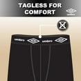 thumbnail image 5 of Umbro Mens Boxer Briefs Breathable Cotton Underwear Pack, Black Extra Large 6-Pack, 5 of 7