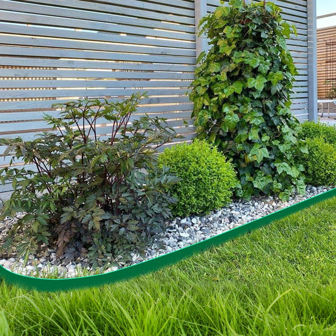 MAYEERTY 2 pcs Steel Landscape Edging, 42*8" Heavy Duty Steel Lawn Edging, Hammer Edging for Garden Borders, Green
