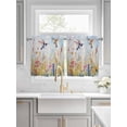 thumbnail image 2 of Spring Floral Half Window Curtain 36 Inches Long, Pastoral Rustic Hummingbird Botanical Window Treatment Curtain Drapes, Small Tier Curtains for Bathroom Over Sink, 27.5"x36", 2 Panels, 2 of 7