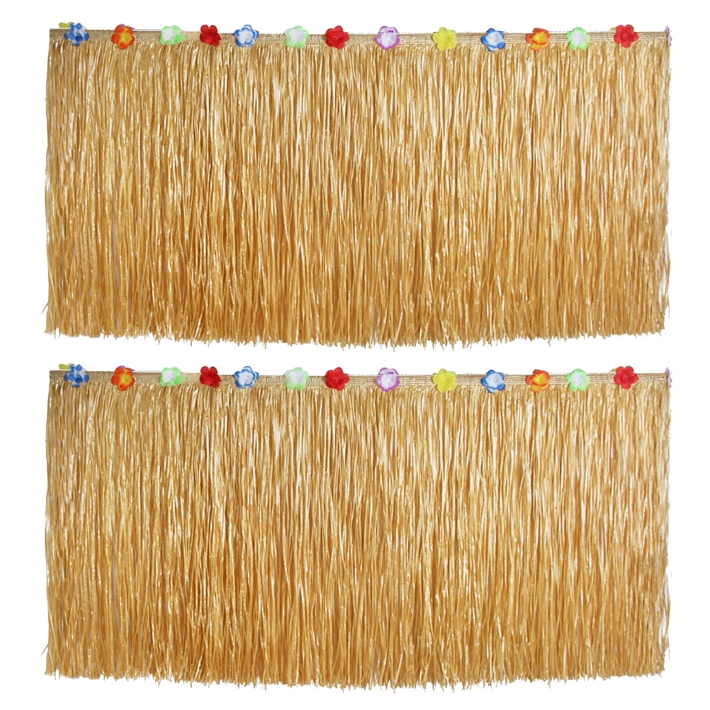 NUOLUX 2 Pcs Hawaiian Party Desk Skirt Plastic for Luau Party