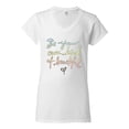 thumbnail image 2 of Positivity saying Pop Culture Womenâ€™s Standard V-Neck Tee, White, Medium, 2 of 3