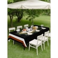 thumbnail image 4 of Outdoor Tablecloth with Umbrella Hole for Patio/Picnic/Party/Camping, Black Sage Boho Waterproof Table Cloth Rectangle Table Cover Washable, Farmhouse Ethnic Tribe Geometric (54"x 80"), 4 of 9