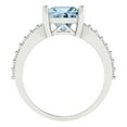 thumbnail image 4 of 2.44ct princess cut natural swiss blue topaz 14k white gold Bridal Wedding Engagement Promise Anniversary Ring for Women size 5, 4 of 7