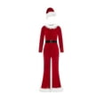 thumbnail image 5 of Women's Christmas Romper with Plush Trim Decoration Xmas Velvet Jumpsuit, 5 of 6
