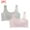 Gray+Pink, variant on Xfvqtps 2PCS Girls Bras with Padded Fixed Cup Seamless Ice Silk Cooling Breathable Comfortable Wavy Edge Training Bra for Teen Big Kids Cute Bear Print Girls Bras for 8-16 Years Beige+Beige