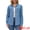 Blue, variant on DARING DIVA Women's Long Sleeve Button Down Shirts Jackets with Pocket S Dark Blue