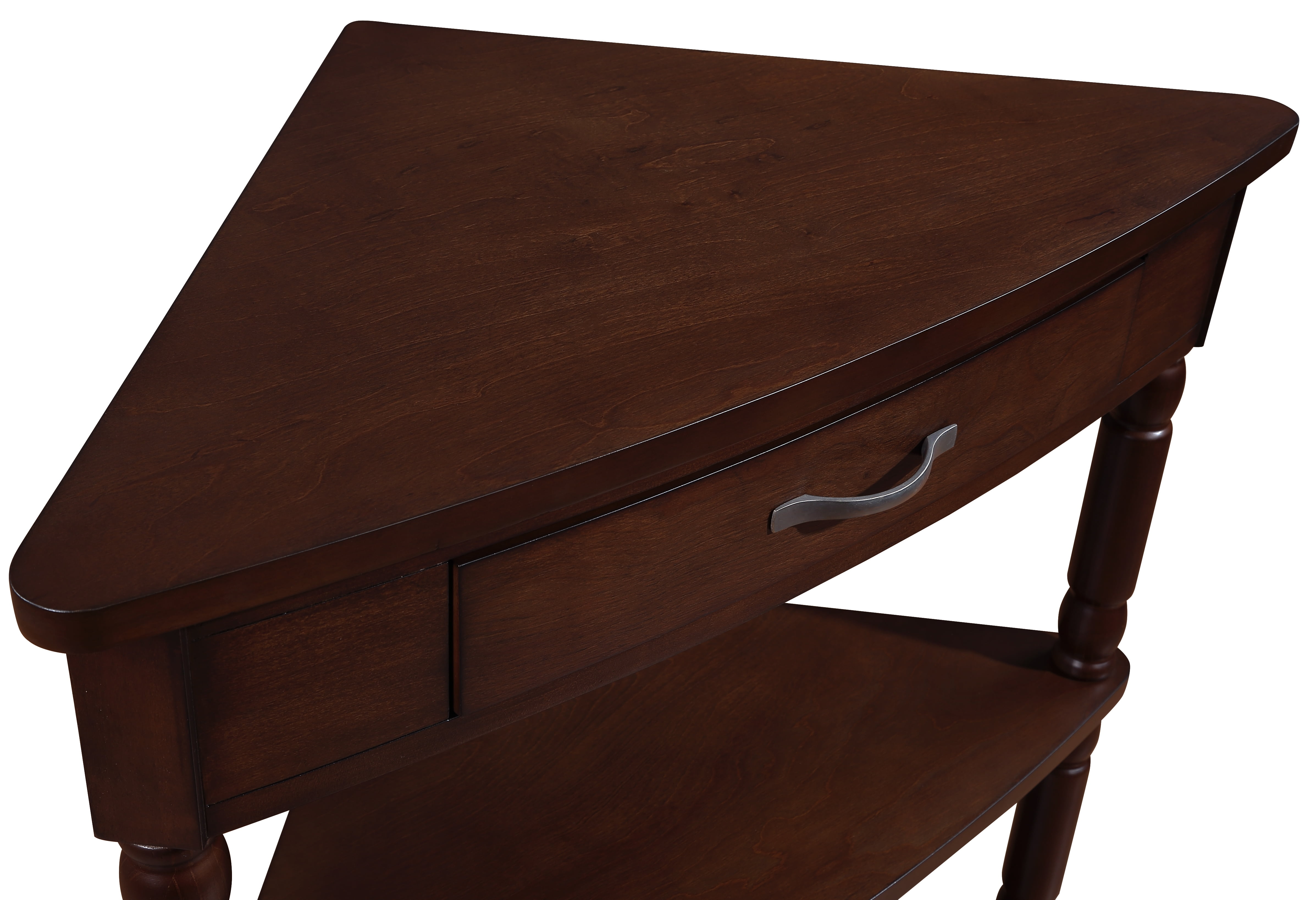 Leumius Small Corner Side Table,Triangle Corner Table 3 Tier End Corner Table for Small Spaces,Living Room,Espresso