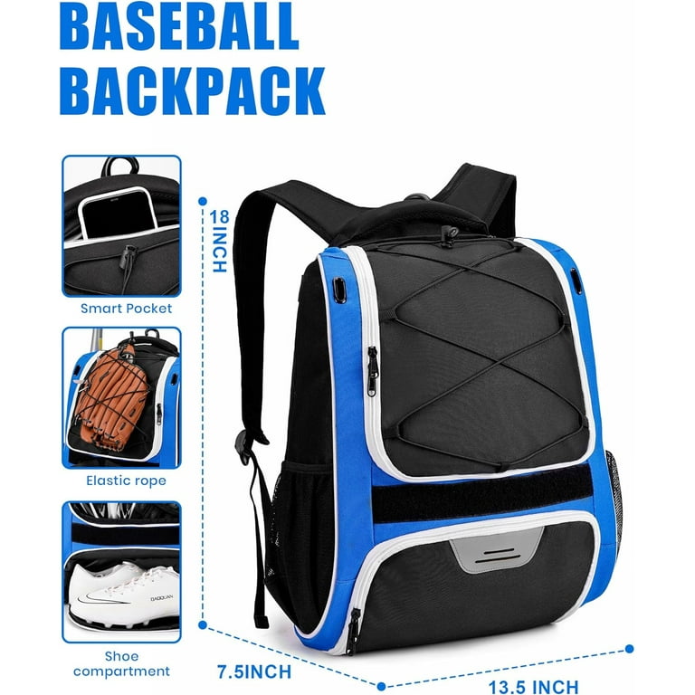 HMLIN Baseball Bag,Baseball Backpack, Softball Bat Bag with 