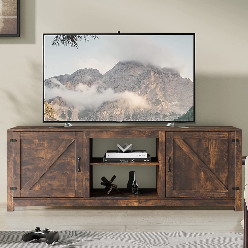 Paproos Walnut Finish TV Stand For 75 Inch TV Home Media Entertainment paproos-walnut-finish-tv-stand-for-75-inch-tv-home-media-entertainment
