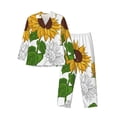 thumbnail image 1 of Balery Plump Sunflower And Sketch Pijama para Hombre de Dos Piezas con Manga Larga, Conjunto de Dormir y Descanso Suave con Bolsillos-Small, 1 of 7