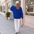 thumbnail image 4 of Lumtrix Sweatshirt For Women Crewneck Long Sleeve Loose Fit Pullover Fall Fashion Soild Color Tops 2026 Blue 2XL, 4 of 6