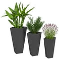 thumbnail image 2 of Outsunny Outdoor Planters Set of 3 with Drainage Holes, Flower Pots, Black, 2 of 9