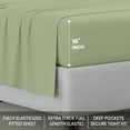 thumbnail image 3 of Kotton Culture Bed Sheets 4 Piece 100% Egyptian Cotton 600 Thread Count Soft Crisp Cooling Cotton Luxury Hotel Sheets Thick with 16" Inch Deep Pocket Snug Fit Sateen Weave(Moss Green,King), 3 of 6