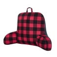 thumbnail image 2 of Urban Shop Decorative Pillow Backrest, Plaid, Bedrest, 21'' x 13'' x 19'', Red, 1 Piece, 2 of 3