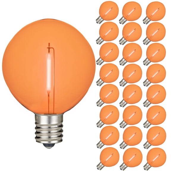 Novelty Lights 1W Orange G50 LED Globe Light Bulbs, 25-Pack