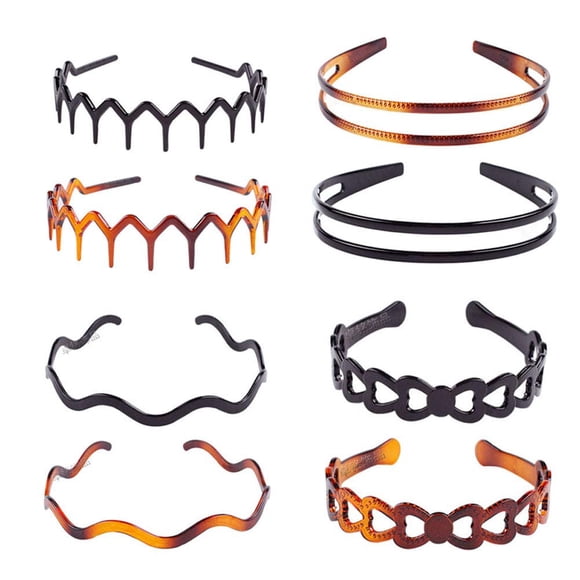 Peine de pelo con dientes de plástico, diadema dura, cinta para el pelo, accesorio para el cabello para mujeres y hombres (estilo04)