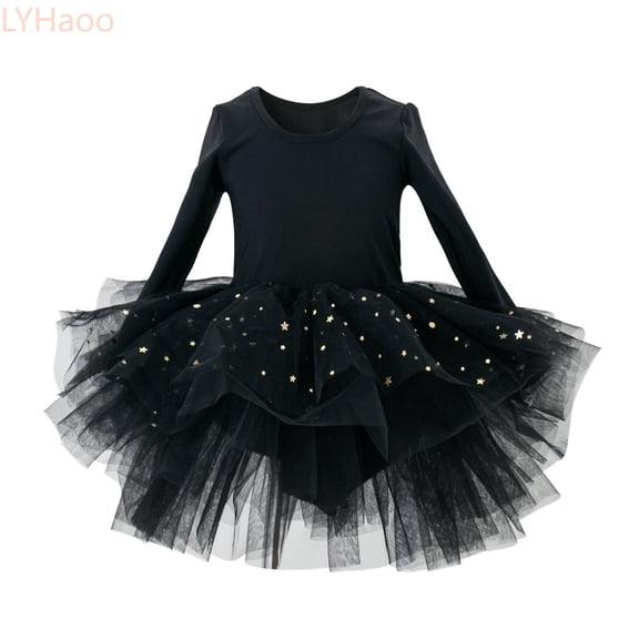 LYHaoo Children's Tutu Dress For Performance And Long Sleeve Personality Sleeveless Dress For Girls,Girls Dresses for School Sizes 9-10 Years Black