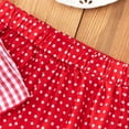 thumbnail image 4 of Staki Girls 2 Piece Outfits Girls Skirt Sets Ruffle Short Sleeve Shirt Tiered Shirred Skirts Clothing Sets 2 Piece Summer Outfits for Kids 2T 3T 4T Red,6 Years, 4 of 8