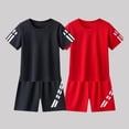 thumbnail image 4 of ITSAME Boys Athletic Outfit Sets 4-Piece, Crewneck T-Shirt and Shorts Quick-Dry Outdoor Sport Sets Dark Blue Size 3-4, 4 of 4