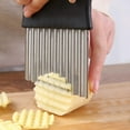 thumbnail image 1 of Stainless Steel Crinkle Cutter Kitchen Gadget Cutting Tool for Chopping Potato Vegetable Fruit Waffle Fries, 1 of 7