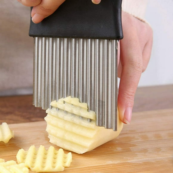 Stainless Steel Crinkle Cutter Kitchen Gadget Cutting Tool for Chopping Potato Vegetable Fruit Waffle Fries