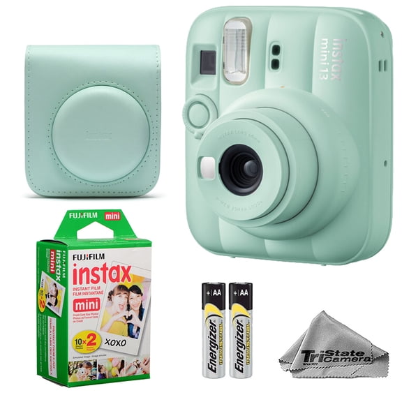 Fujifilm Instax Mini 13 Instant Film Camera with 20-Sheet Instax Mini Film and Case, Lagoon Green