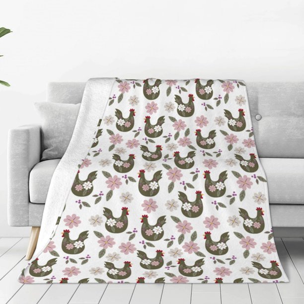 Balery Flowe Rooster Manta de Felpa Suave y Acogedora – Cobija de Franela Aterciopelada para Cama, Lavable y Cálida para Sofá, Mascotas, Transpirable-40"x30"