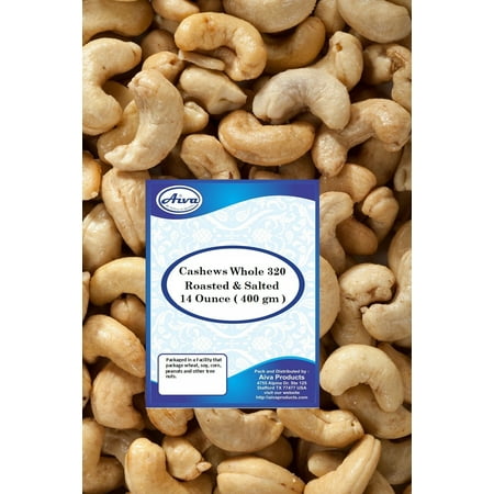 AIVA Cashews Roasted Salted 14 Ounce (400 grams) in Resealable (Best Cashews In The World)