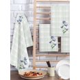 thumbnail image 2 of Blue Spring Floral Kitchen Dish Towels for Drying Dishes Set of 4, Watercolor Teal Plaid Summer Botanical Waffle Weave Microfiber Hand Tea Bathroom Towels Quick Dry & Absorbent Towel 15.7x23.6, 2 of 7