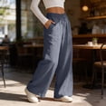 thumbnail image 6 of Oksale Athletic Pants for Women with Pockets and Drawstring Waist Joggers Cotton Pants Elastic Loose Comfy Wide Leg Pants Dark Gray 2XL, 6 of 10