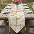 thumbnail image 6 of Palm Tree Monstera Table Runner Linen Burlap Table Runner 60 Inches Long Cream Beige Leaf Boho Botanical Tropical Dresser Scarves for Kitchen Island Coffee Dining Room Party Holiday Decor 13"x60", 6 of 8