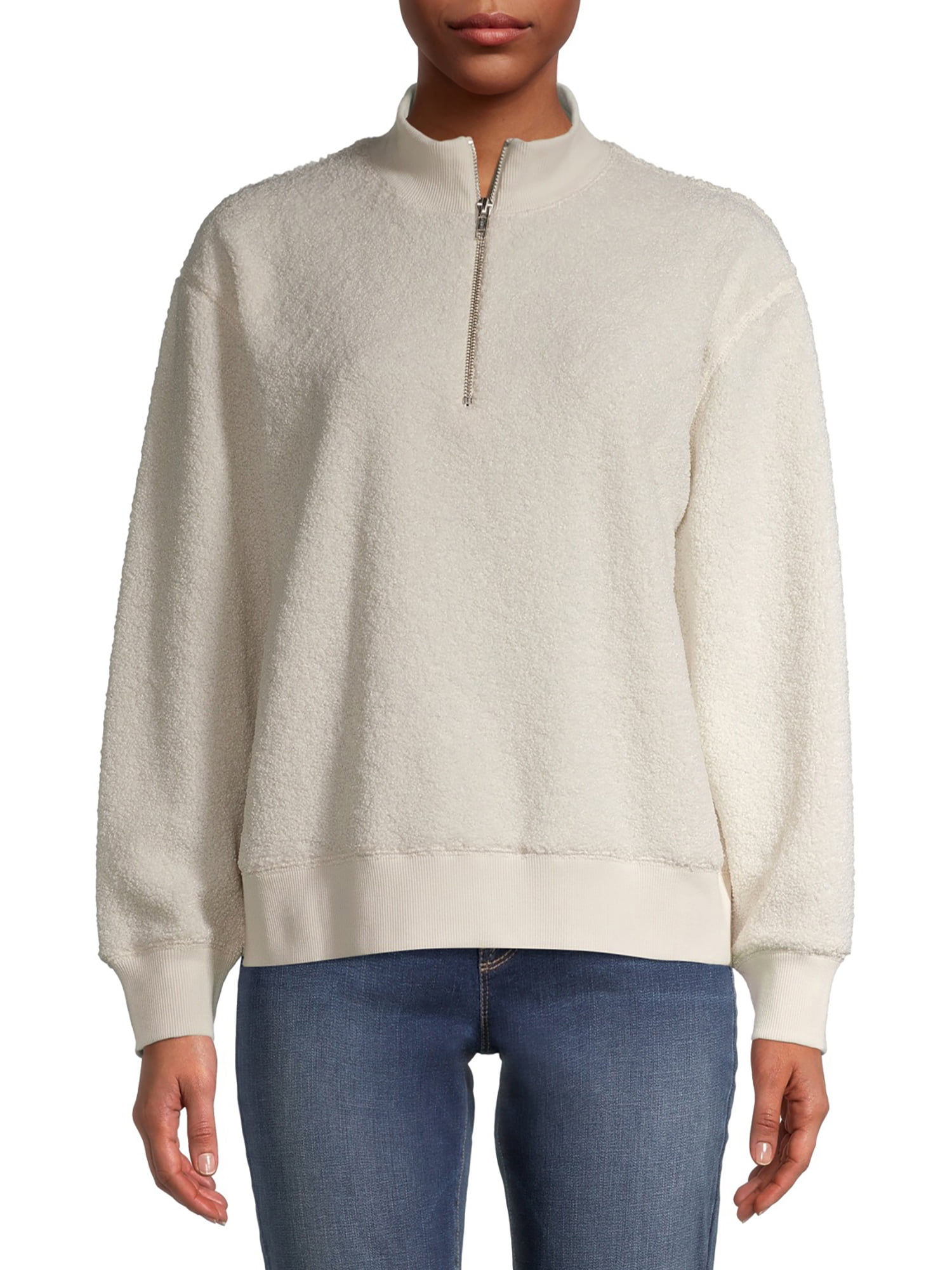 Sherpa Quarter Zip Sweater - Walmart 